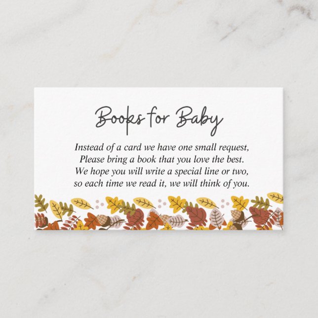 Carte D'accompagnement Demande de Baby shower de livres de hérisson d'aut (Devant)