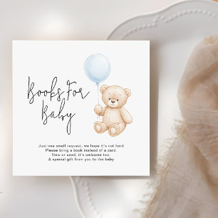 Carte D'accompagnement Demande de Baby shower de livres pour ours en pelu