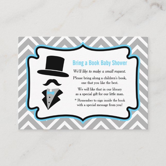 Carte D'accompagnement Demande de Baby shower de Mustache Little Man (Devant)