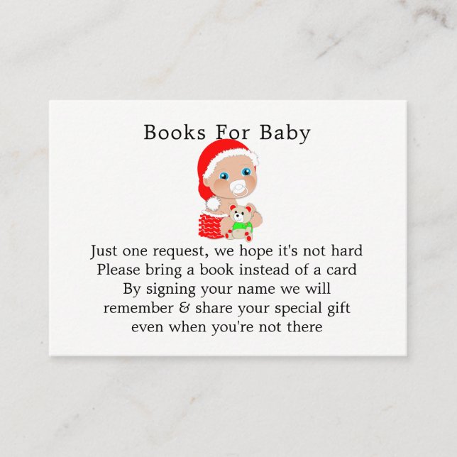 Carte D'accompagnement Demande de Baby shower de Noël Père Noël (Devant)
