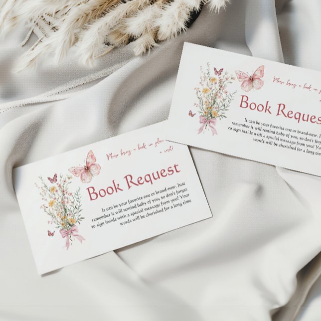 Carte D'accompagnement Demande de Baby shower de papillon rustique (Créateur téléchargé)
