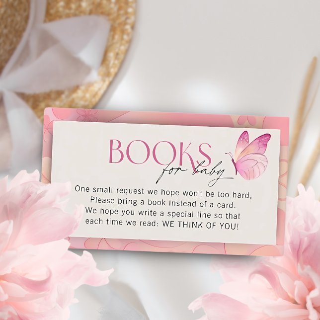 Carte D'accompagnement Demande de Baby shower de petit papillon (Créateur téléchargé)