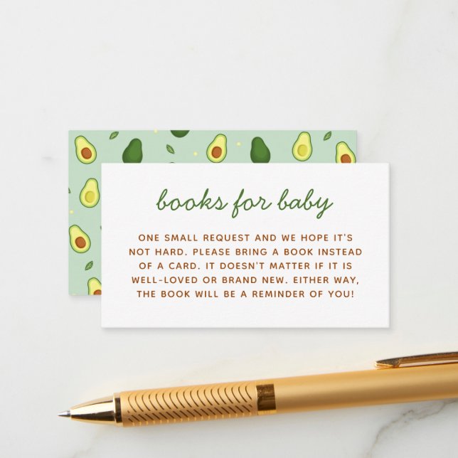 Carte D'accompagnement Demande de Baby shower de Saint-Guacamole Avocado (Devant/Arrière en situation)