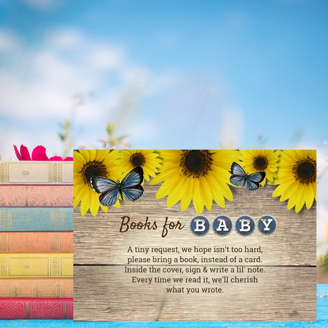 Carte D'accompagnement Demande de Baby shower de tournesol rustique (Créateur téléchargé)