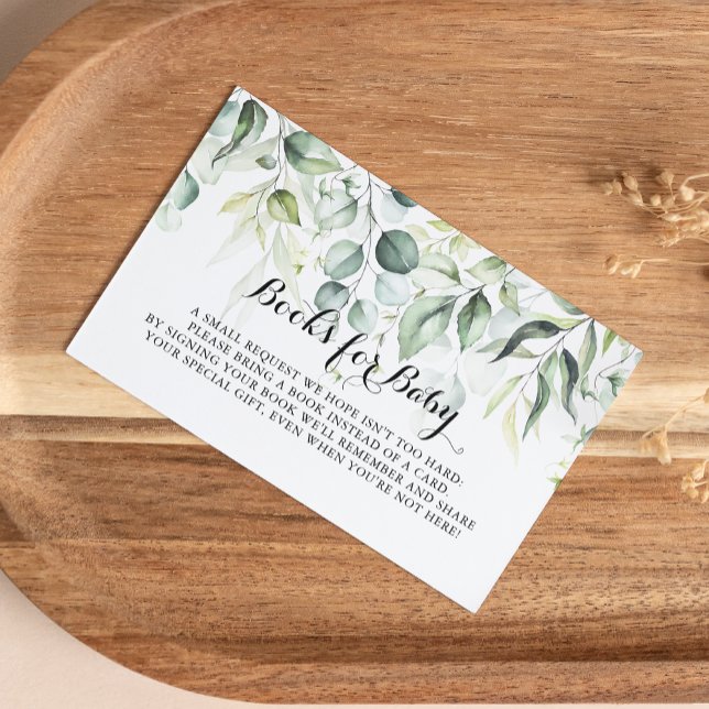 Carte D'accompagnement Demande de Baby shower Eucalyptus Aquarelle (Créateur téléchargé)
