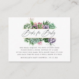 Carte D'accompagnement Demande de Baby shower géométrique Succulente