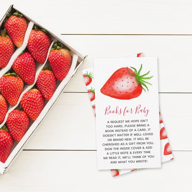 Carte D'accompagnement Demande de Baby shower Little Strawberry (Créateur téléchargé)