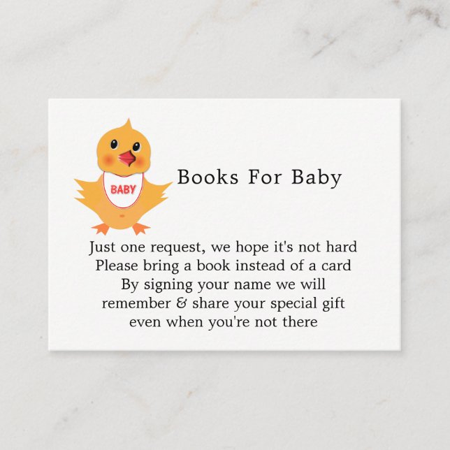 Carte D'accompagnement Demande de Baby shower pour bébé chiche mignonne (Devant)