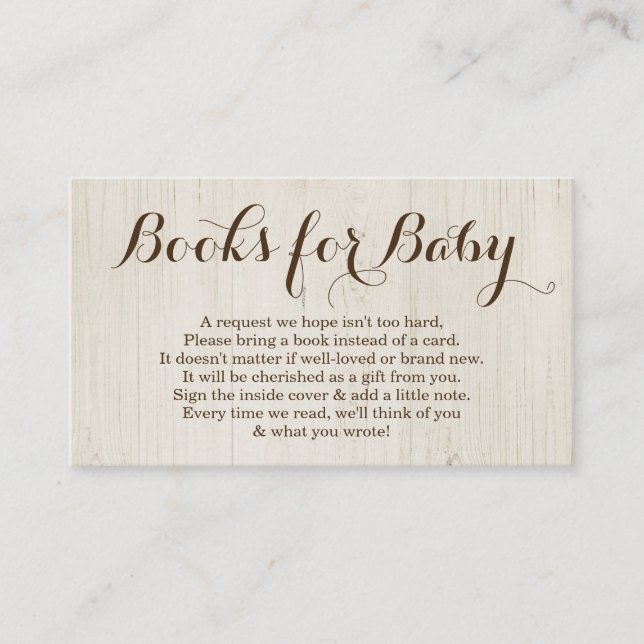 Carte D'accompagnement Demande de Baby shower - Rustique (Devant)