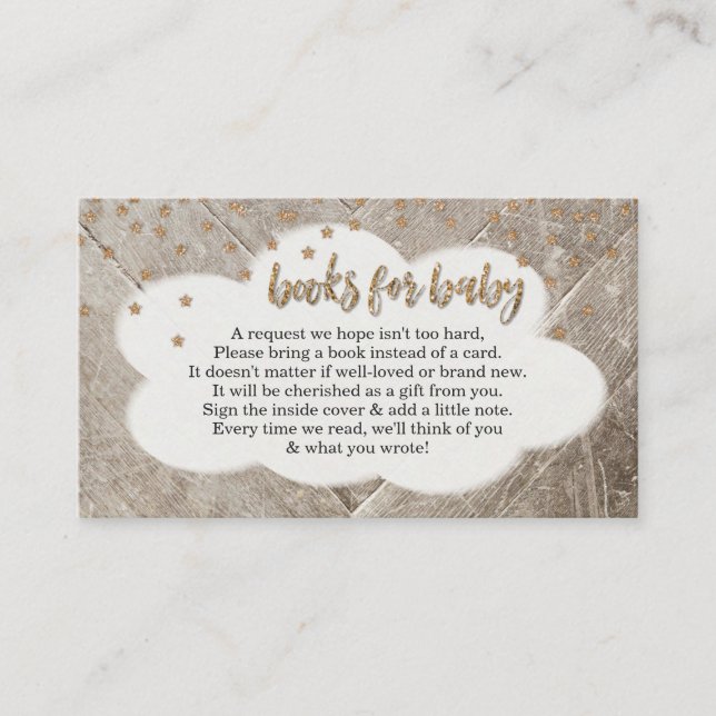 Carte D'accompagnement Demande de Baby shower - Rustique (Devant)