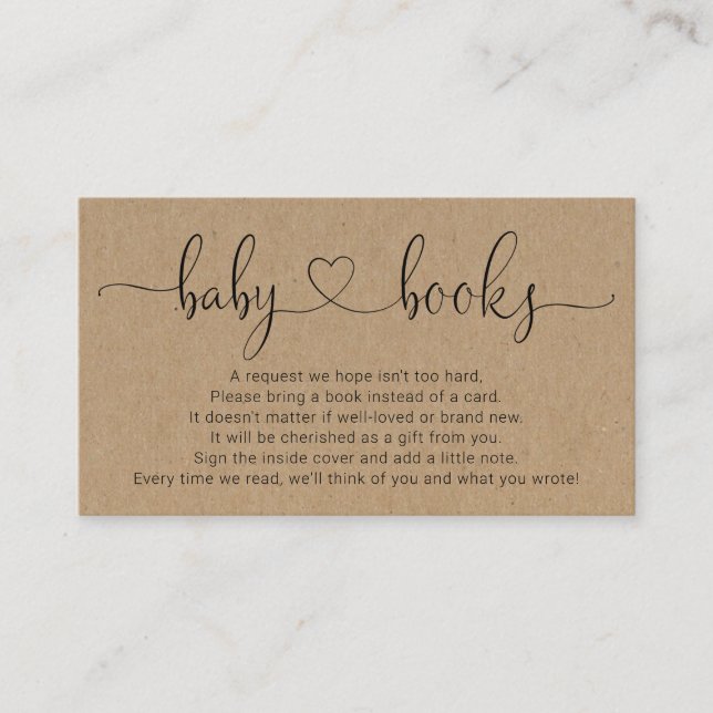 Carte D'accompagnement Demande de Baby shower - Rustique (Devant)