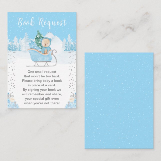 Carte D'accompagnement Demande de carnet d'aube bleu d'hiver (Devant / Derrière)