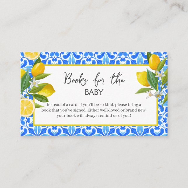Carte D'accompagnement Demande de carnet de baby showers au citron pressé (Devant)