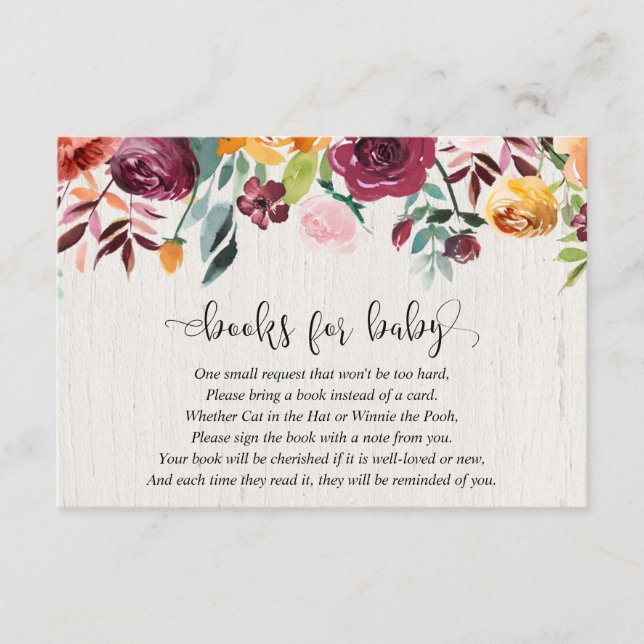Carte D'accompagnement Demande de carnet de baby showers de fleurs d'auto (Devant)