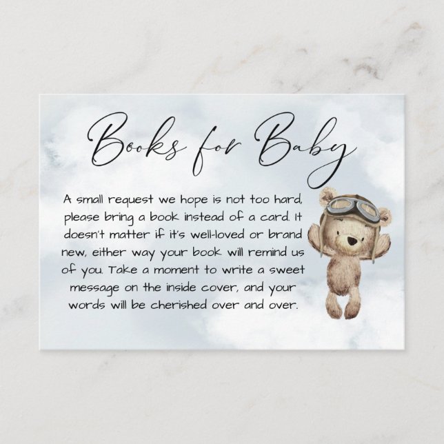 Carte D'accompagnement Demande de carnet de baby showers de l'avion vinta (Devant)
