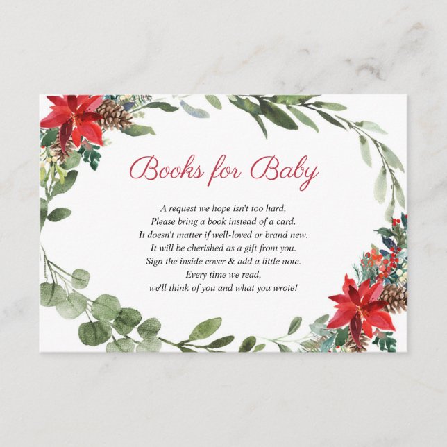 Carte D'accompagnement Demande de carnet de baby showers de Noël Red poin (Devant)