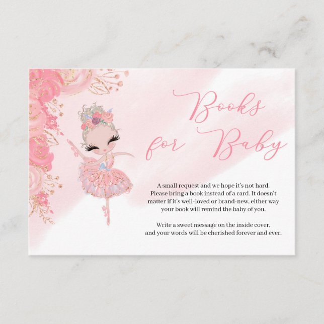 Carte D'accompagnement Demande de carnet de Baby showers d'or pour le tut (Devant)
