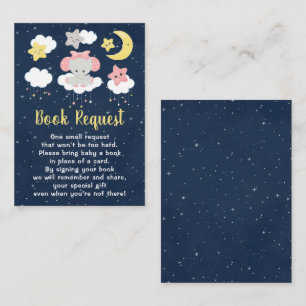Carte D'accompagnement Demande de carnet de Baby showers Elephant Pink et