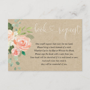 Carte D'accompagnement demande de carnet de baby showers fille, pêche rus