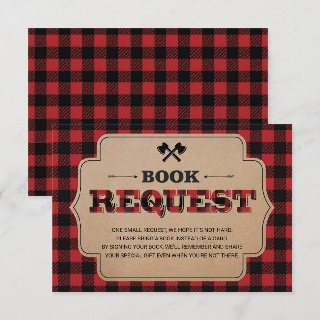 Carte D'accompagnement Demande de carnet de Baby showers Plaid de bison d (Devant / Derrière)