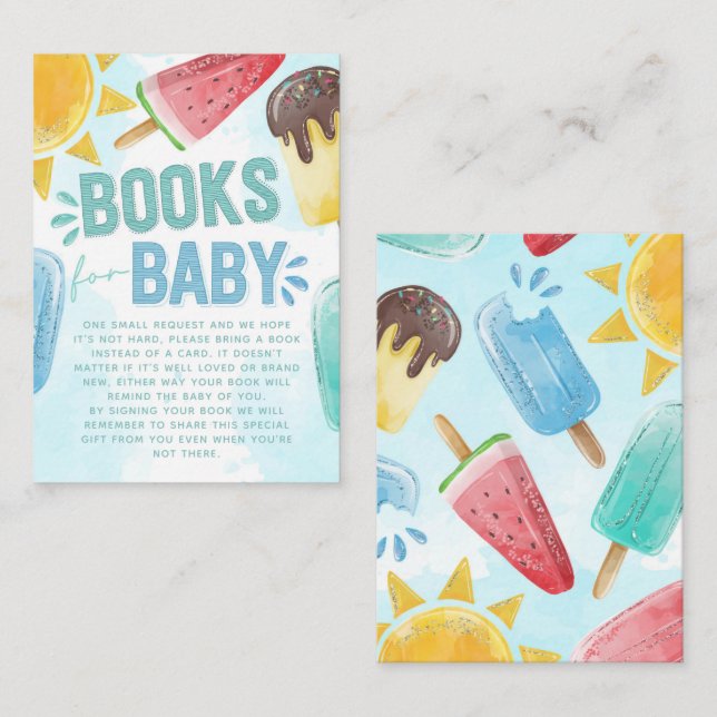 Carte D'accompagnement Demande de carnet de Baby showers Popsicle (Devant / Derrière)