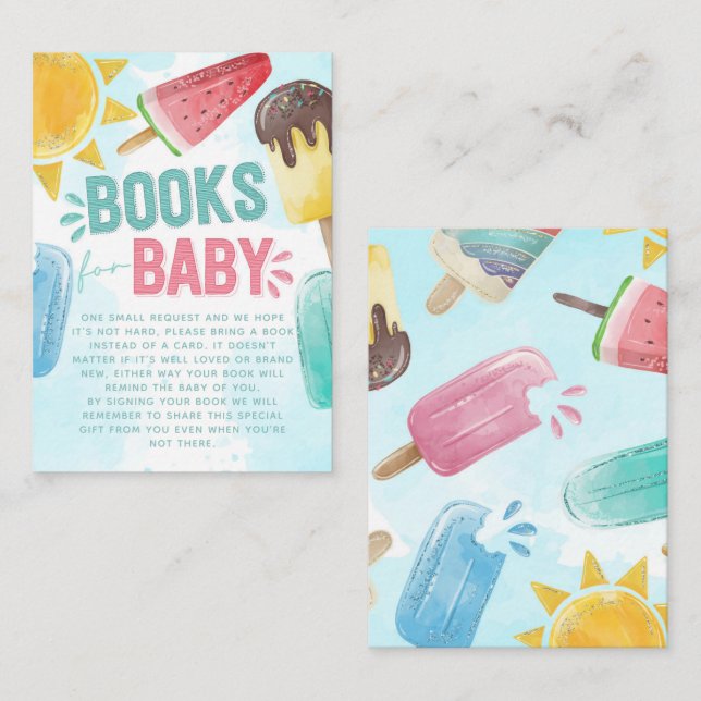Carte D'accompagnement Demande de carnet de Baby showers Popsicle (Devant / Derrière)