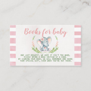 Carte D'accompagnement Demande de carnet de Baby showers rose Éléphant In