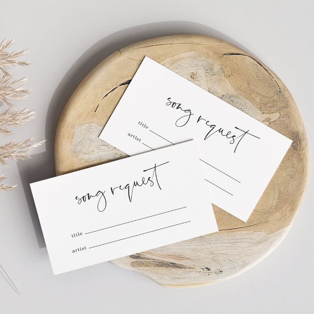 Carte D'accompagnement Demande de chanson de mariage avec écriture minima (Créateur téléchargé)