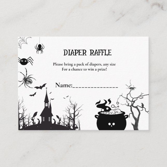 Carte D'accompagnement Demande de couche de jeu de baby shower Halloween (Devant)