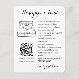 Carte D'accompagnement Demande de fonds de lune de miel mariage QR CODE