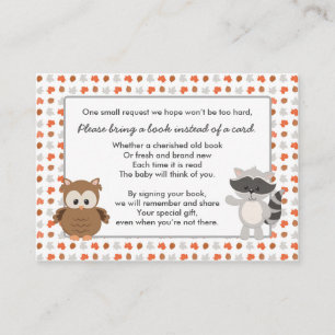 Carte D'accompagnement Demande de livre animal Woodland / Infos baby show
