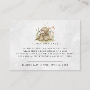 Carte D'accompagnement Demande de livre   Baby Shower Hérisson de la Forê