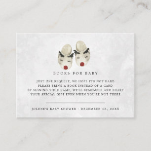 Carte D'accompagnement Demande de livre Baby Shower Renne de Noël
