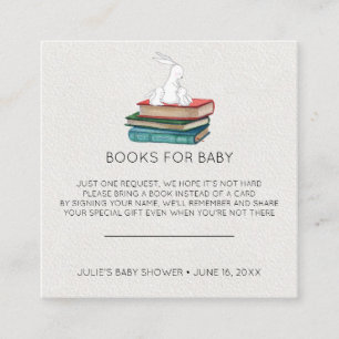 Carte D'accompagnement Demande de livre Carton d'invitation Baby Shower