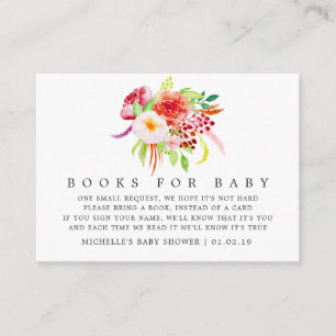 Carte D'accompagnement Demande de livre de Baby Shower au charme rustique