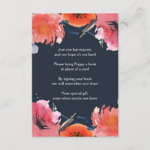 Carte D'accompagnement Demande de livre de baby shower d'aquarelle de