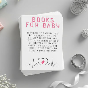 Carte D'accompagnement Demande de livre de fête de naissance bébé fille M