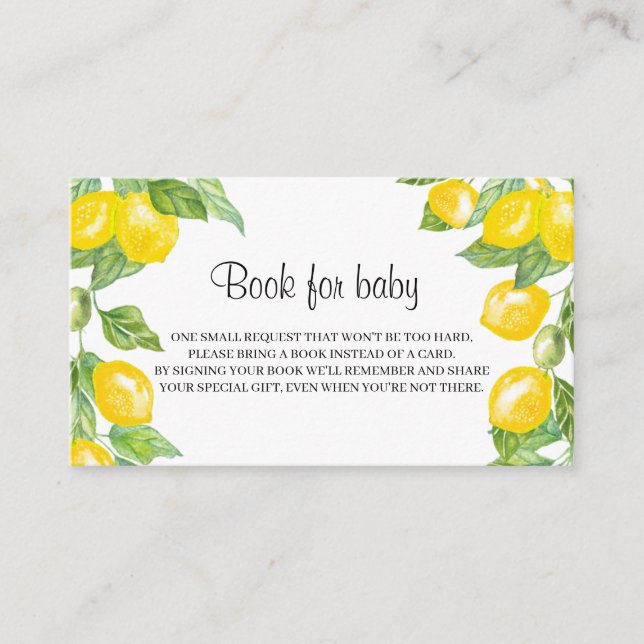 Carte D'accompagnement Demande de livre pour Baby shower (Devant)