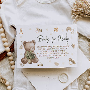 Carte D'accompagnement Demande de livre pour Baby Shower à la nurserie ou
