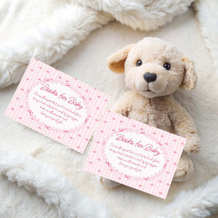 Carte D'accompagnement Demande de livre pour baby shower à l'aquarelle ro