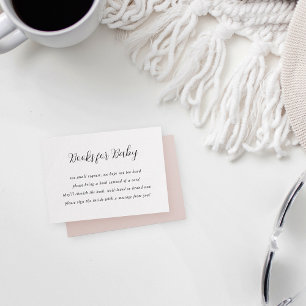 Carte D'accompagnement Demande de livre pour Baby Shower avec calligraphi