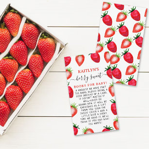 Carte D'accompagnement Demande de livre pour Baby Shower Berry Sweet Stra