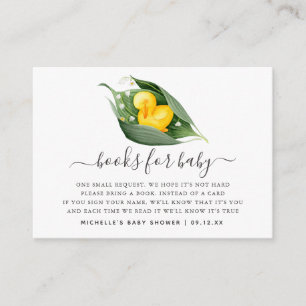 Carte D'accompagnement Demande de livre pour baby shower de caneton de pr