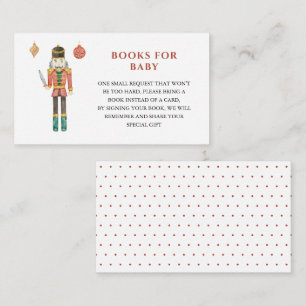 Carte D'accompagnement Demande de livre pour Baby Shower de Noël sur le c