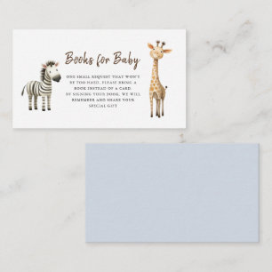 Carte D'accompagnement Demande de livre pour Baby Shower de petit garçon