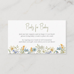 Carte D'accompagnement Demande de livre pour baby shower fleur sauvage