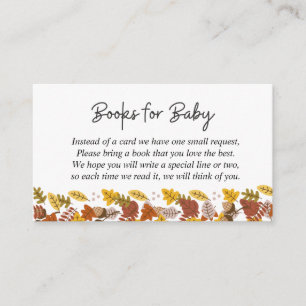 Carte D'accompagnement Demande de livre pour Baby Shower Hérisson d'Autom