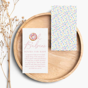 Carte D'accompagnement Demande de livre pour Baby Shower Oh Babies Donut 