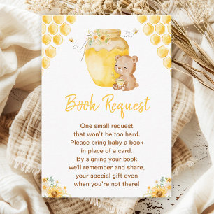 Carte D'accompagnement Demande de livre pour Baby Shower Ourson au Miel