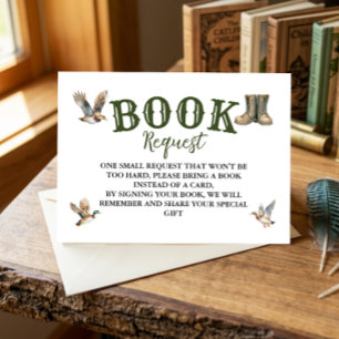 Carte D'accompagnement Demande de livre pour Baby Shower pour garçon chas